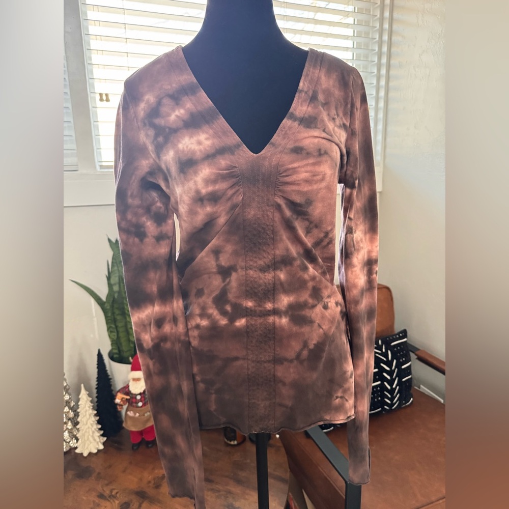Calvin Klein Jeans Purple Tie-Dye Long Sleeve Top